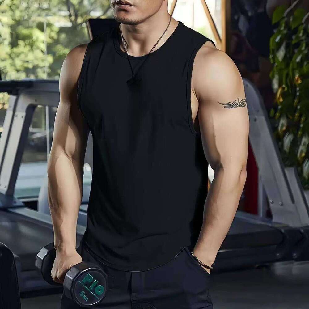 2025 New Summer Marathon Quick Dry Sports Men's Sleeveless Running Training Basketball Loose Fit Tank Top 26Y0209