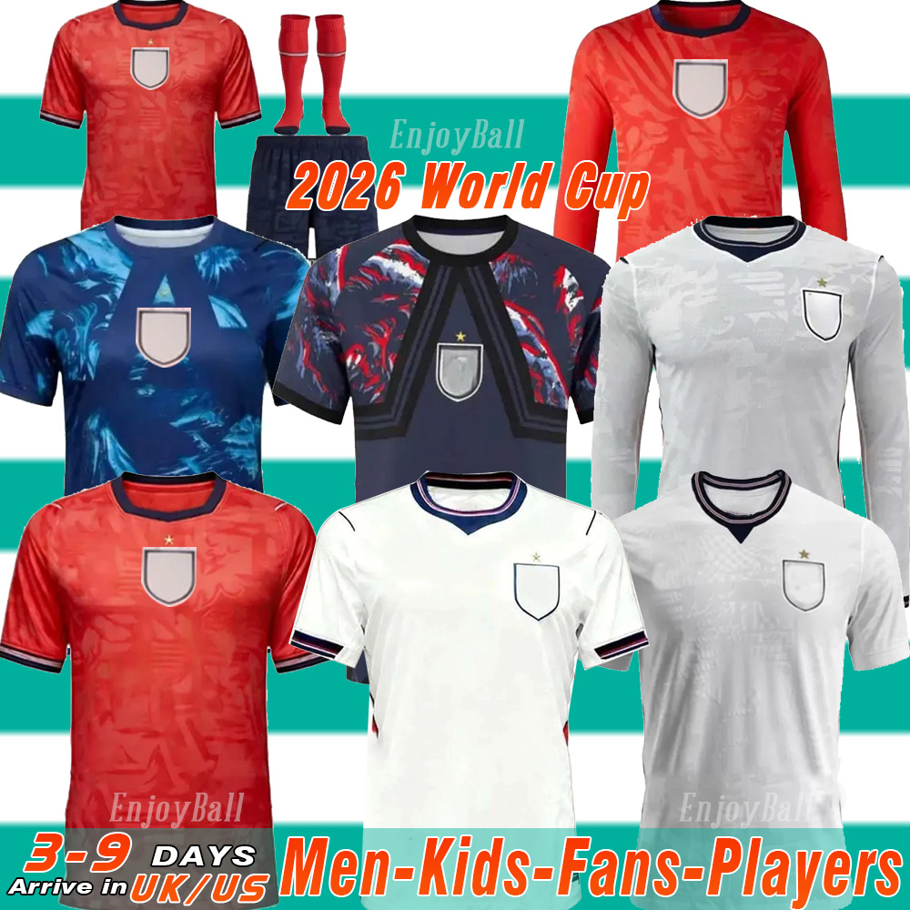 2026 World Cup England Football Shirt 26 27 BELLINGHAM Soccer Jerseys RASHFORD KANE SAKA RICE FODEN National Team Women Long Sleeves Men Kids Kit