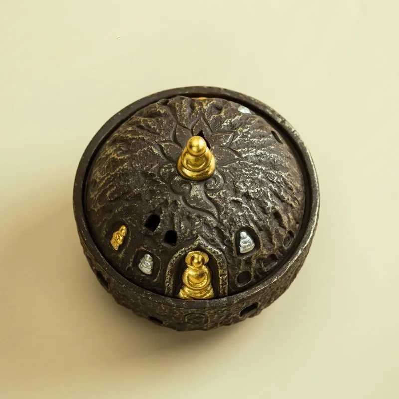 Dunhuang Zen Buddha Coil Incense Burner Ceramic Incense Holder for Sandalwood Agarwood Home Aromatherapy Desktop Decor Gift C260209