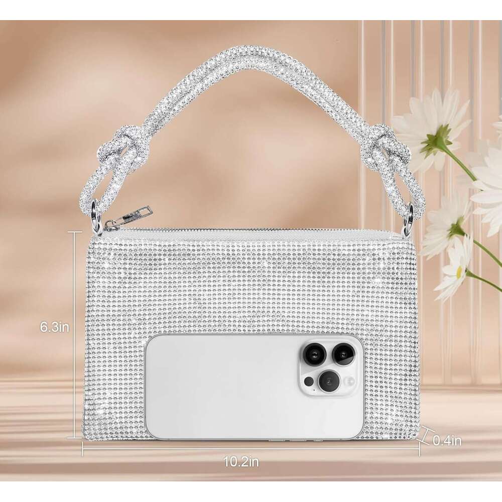2026 Women Purse For Women Sparkly Rhinestone Evening Bag Wedding Party Accessories Handbag Fits Phone Wallet Lipstick Party