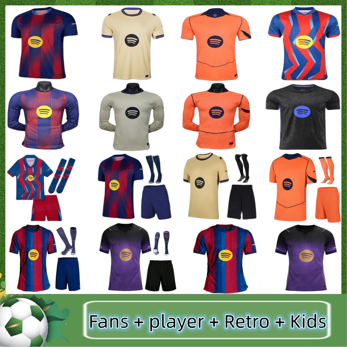 2025 2026 2027 Barcelona Soccer Jerseys LAMINE YAMAL RAPHINHA GAVI LEWANDOWSKI RASHFORD PEDRI FERRAN JOAO CANCELO CUBARSI OLMO 25 26 4TH Long football shirt kids kit