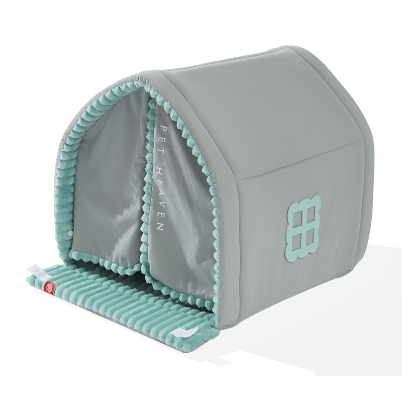 Winter warm small dog kennel enclosed pet dog house winter dog bed cat tent Small pet winter winter closed warm house cleaning cat dog four seasons un