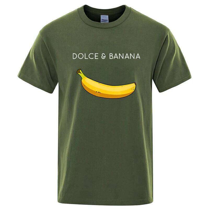 Summer Men's High Quality 100%Cotton Funny Banana Printing Loose O-neck Men Short Sleeve Casual For Male T-shirt Top Tee X260209