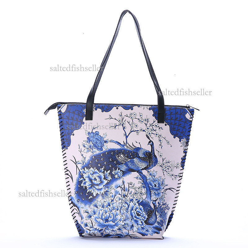 2026 Luxury Retro Ethnic Style Shopping Bag, Fashionable Women's PU Soft Leather Printed Shoulder Bag Hong Kong Style Mommy Handmade Three-dimens