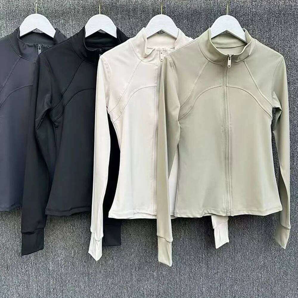 Yoga Women's High-end Standing Collar Long Sleeved Sports Training Fitness Top Windproof Running Suit 26Y0209
