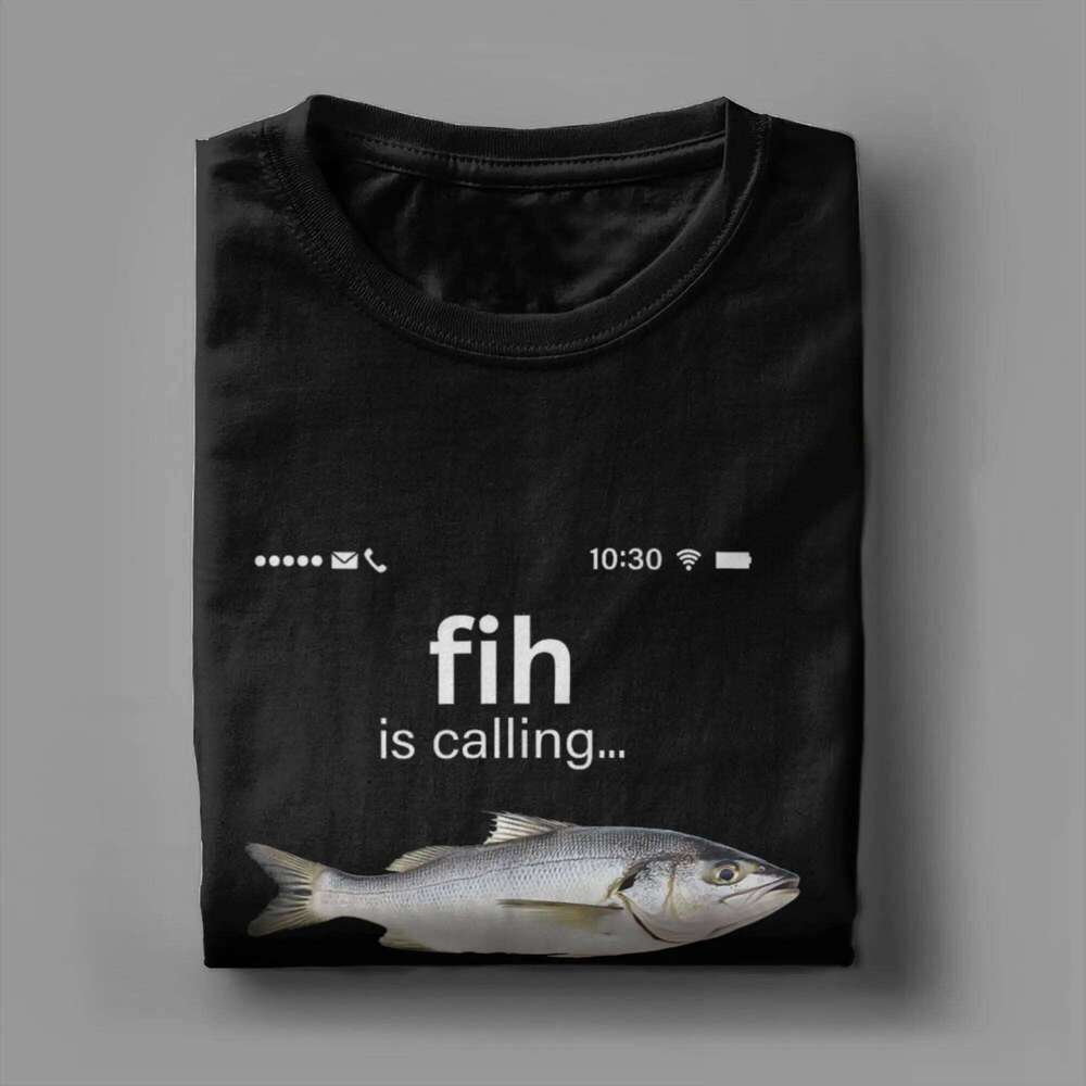 Fih is Misspelled Meme Funny Fish Seabass Calling Men T Tee Shirt Short Sleeve O Neck T-Shirts 100% Cotton X260209
