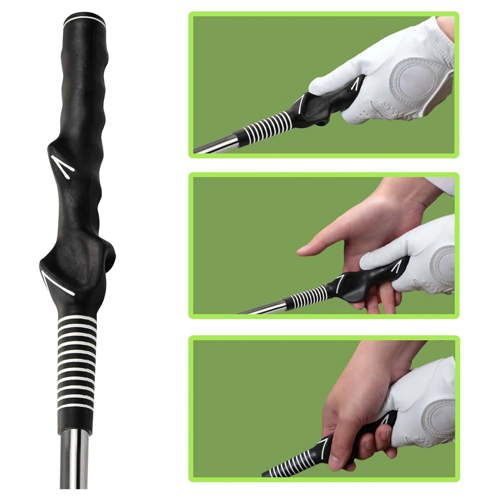 Retractable Golf Swing Trainer with Click Feedback Anti-Slip Rubber Grip Foldable Golf Practice Aid for Indoor Outdoor Training 260206