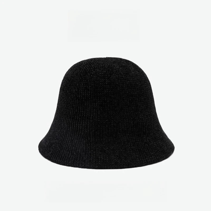 Autumn and Winter Knitted Bucket Hat Big Head Circumference Hat Womens Basin Hat Comfortable and Warm Fisherman Hat 260202