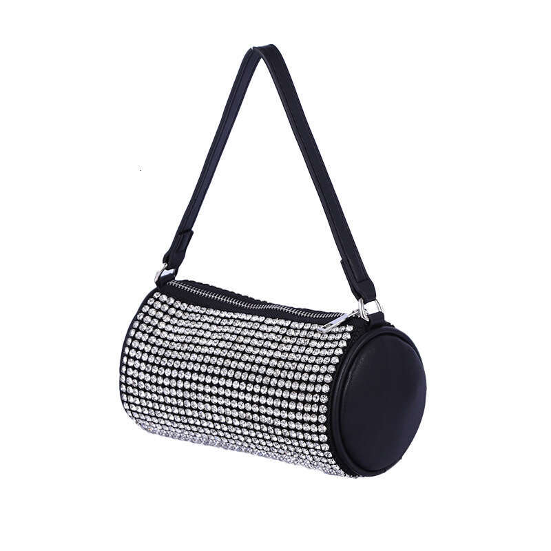 Trendy Inlaid Brick Small Round Party Wedding Diamond Handbag Socialite Cheongsam Oval Evening Bag