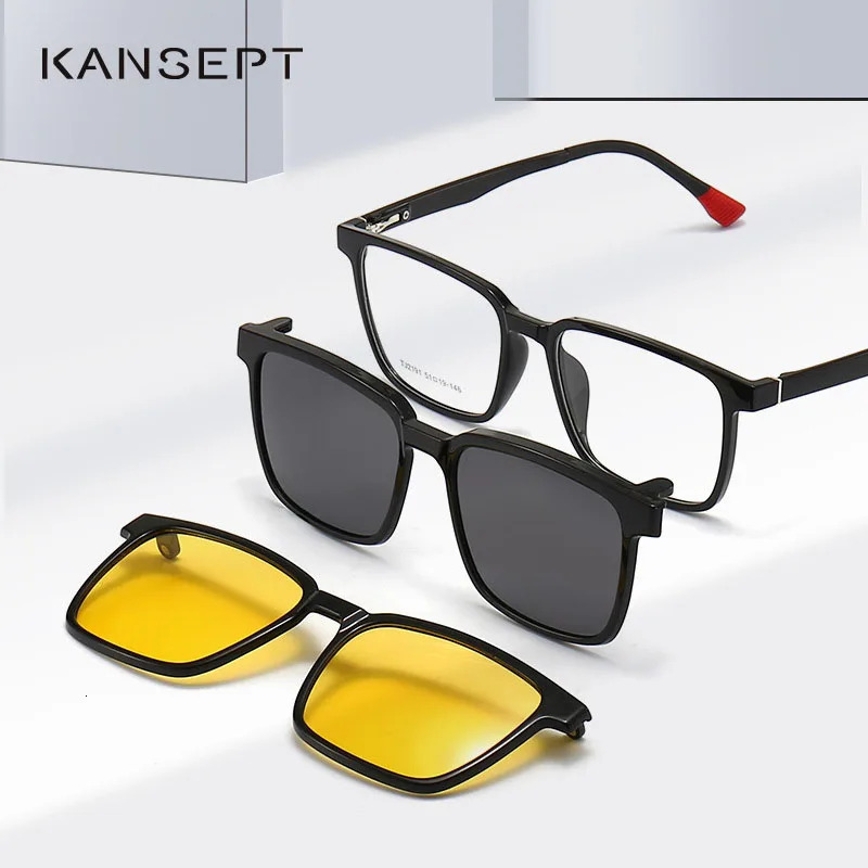 Flipup Magnetic Clipon Prescription Glasses Men Women TR90 Polarised Myopia Sunglasses Night Vision Reading Eyeglasses 260207
