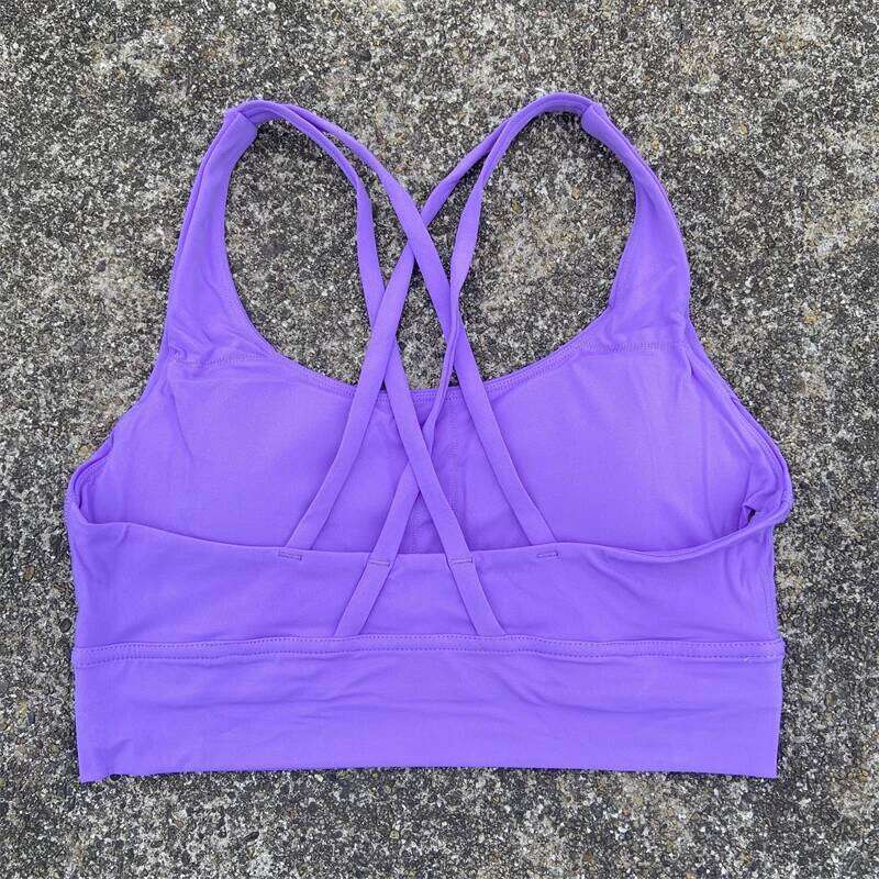 Women Sports Bra Gym Cross Yoga Crop Top Vest High Support Fitness Bralette Push Up Tight Soft Underwear With Chest Pad 26Y0209