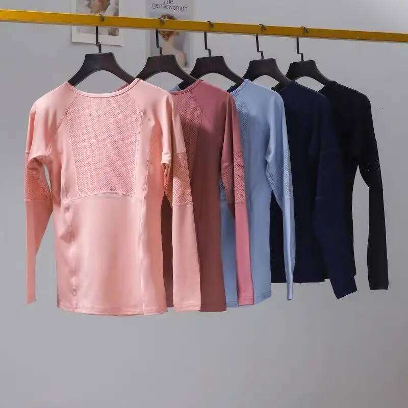 Women's Long-Sleeve Yoga Clothing, Breathable Quick-Dry Fitness Wear, Slimming Running Pilates Sports T-Shirt, Training Apparel 26Y0209