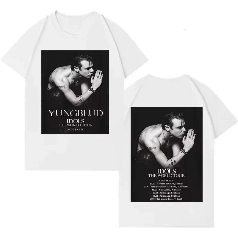 Rapper Yungblud World Tour 2026 Spring summer Print Short Sleeve Top Mens Women Gothic Pop music Crewneck Cozy Casual T-shirt X260209