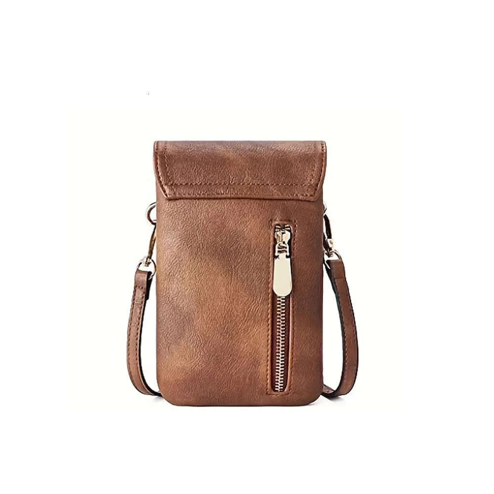 Fashionable and minimalist PU leather womens crossbody bag mobile phone change small single shoulder c 260208