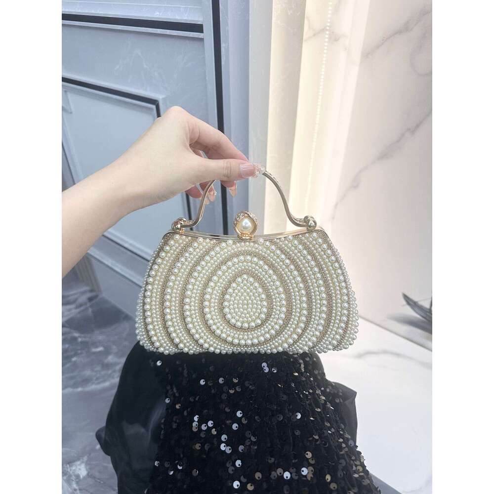 New European And American Style Women S Dress With Diamond Embellishments Pearl Evening Single Shoulder Crossbody Bag Clutch Wallet