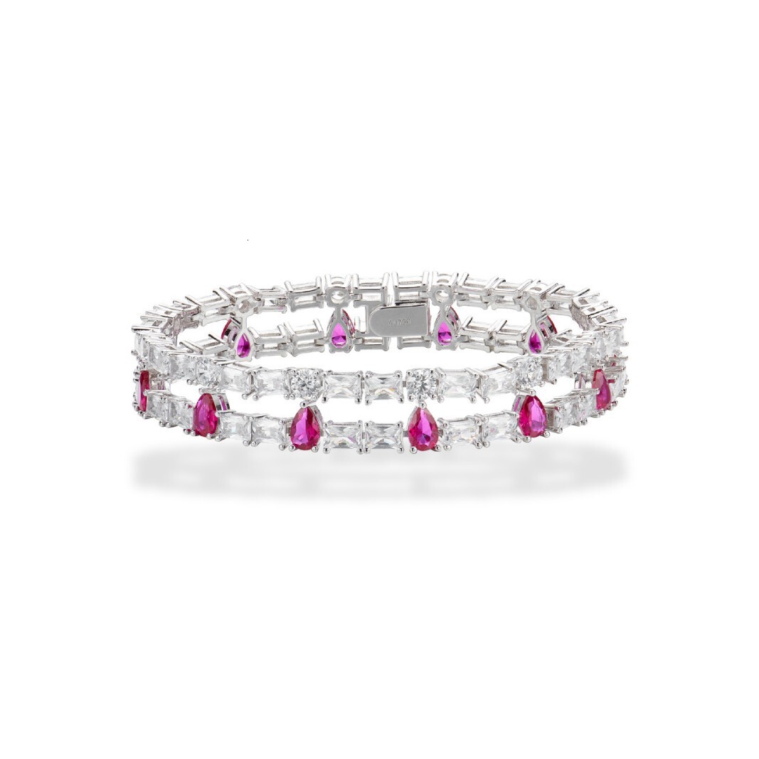 Bracelet, Double-Layer Pear-Shaped Diamond Bracelet, Sugar Cube Bracelet, Gold-Plated Bracelet,High-End Design, Light Luxury Texture Bracelet,