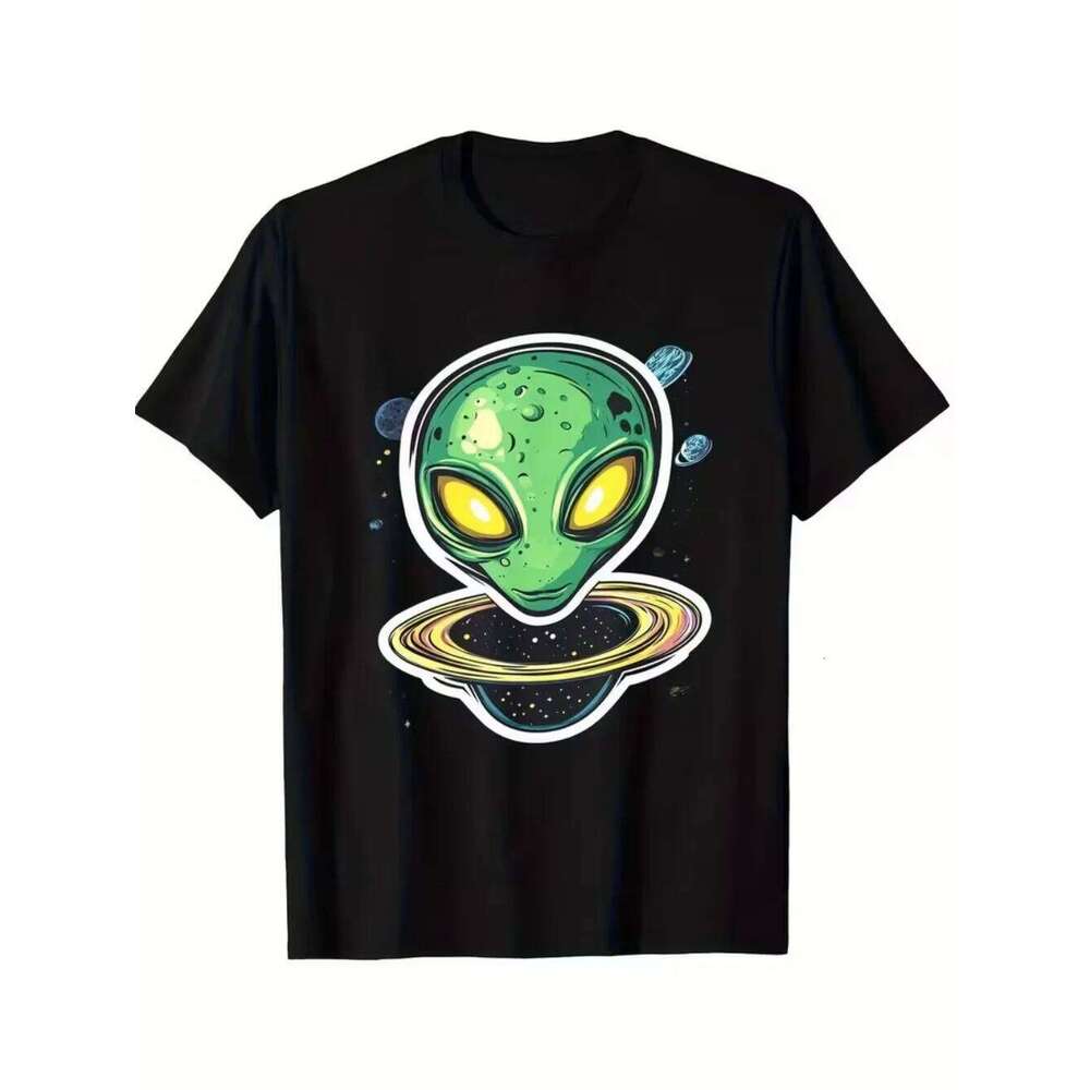 T-Shirts Alien Campfire Guitar Graphic 3D Print Tee Summer Funny Ufo Short Sleeve Tops Outdoor Street Men Clothing X260209