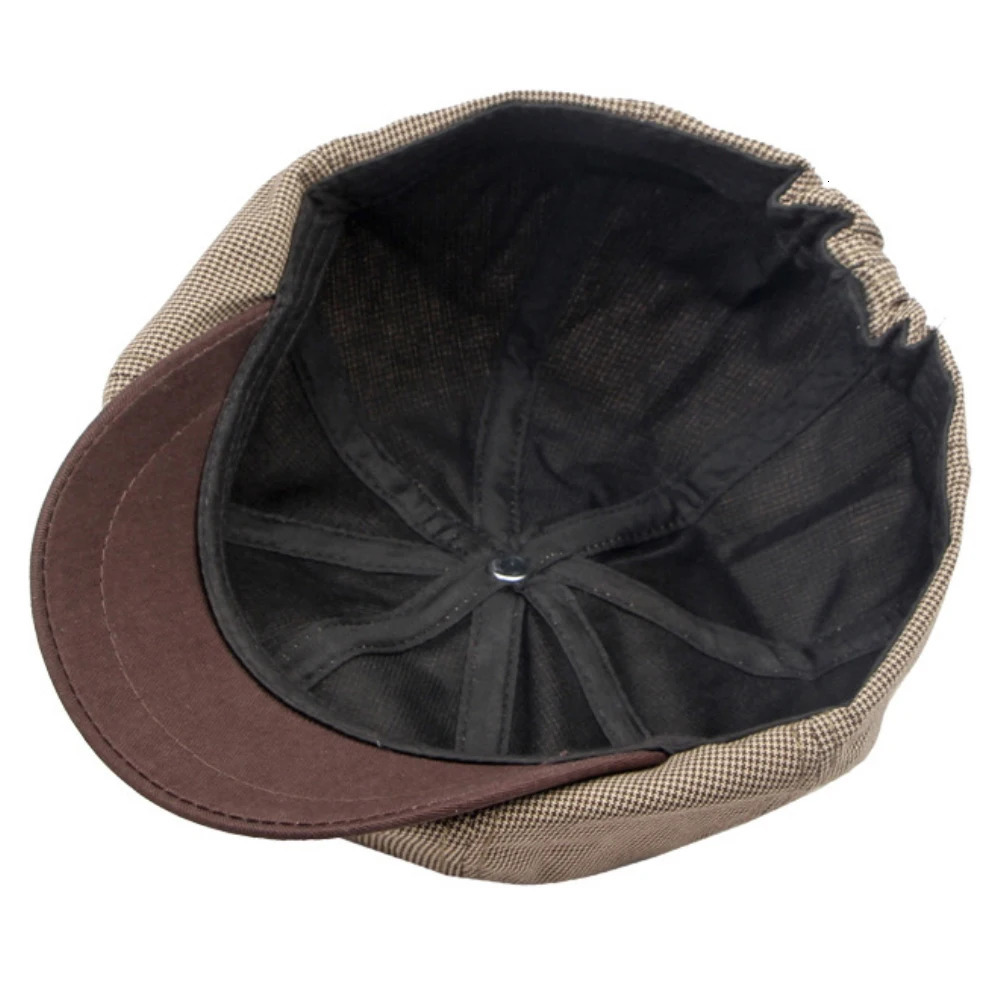 HT4168 Berets Spring Summer Caps for Men Women Artist Painter Octagonal Beret Hat Flat Cap Male Female Plaid Beret Cap 260205