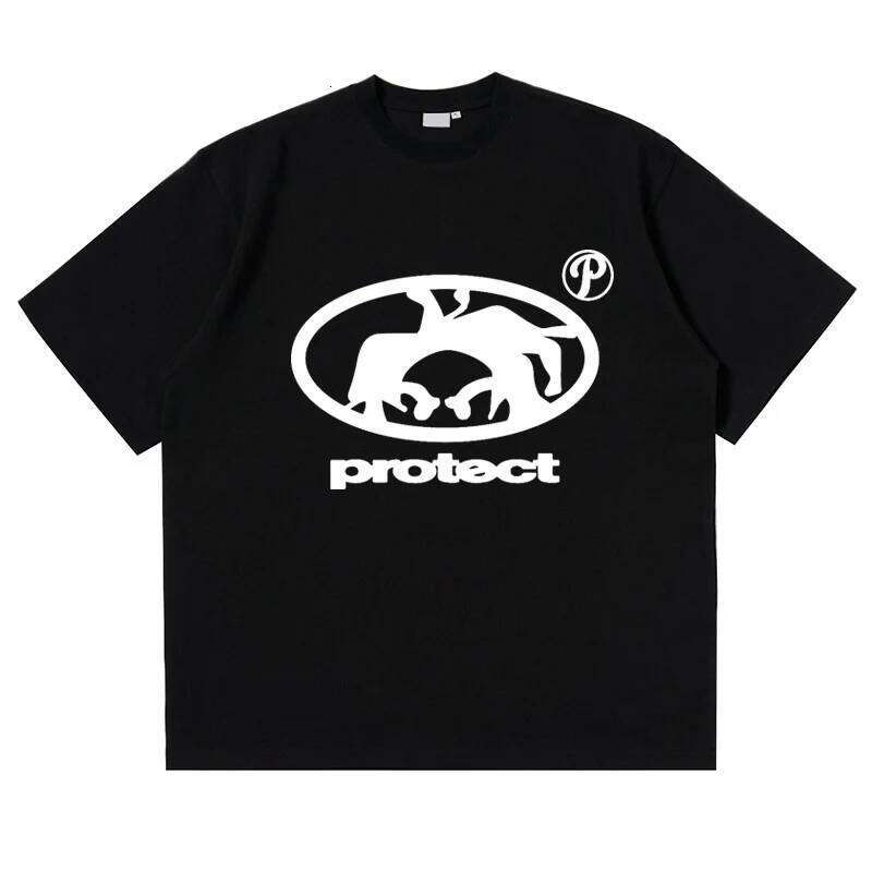 Men's cotton oversized Harajuku print summer Korean fashion aesthetic clothing Y2K Bug street short-sleeved loose Tshirt X260209