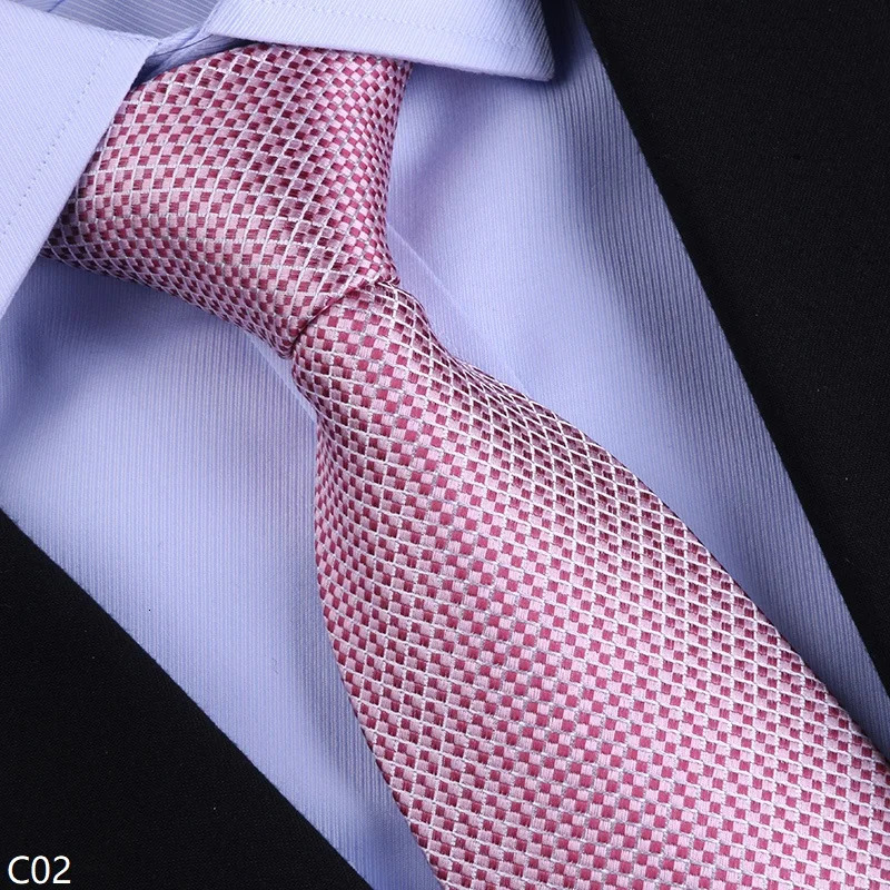 High Quality Checkered Pattern 100 Silk Tie For Mens Business Banquet 8cm Wide Handmade Knotted Shirt Accessory Silk Cravat 260208