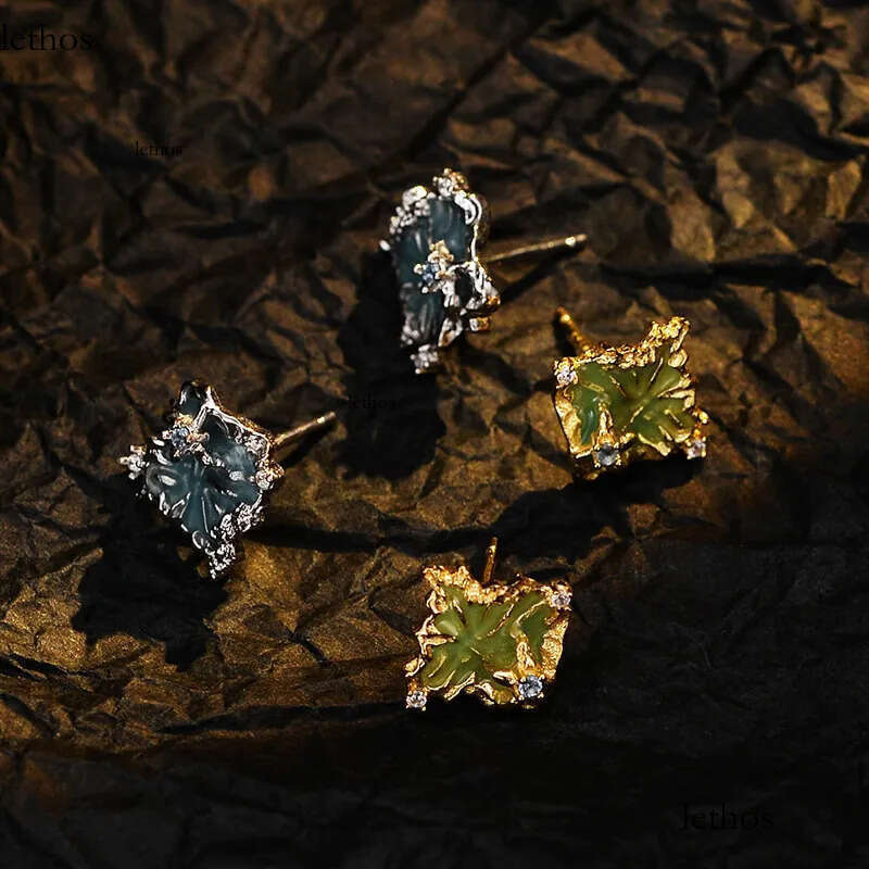 Korean Version of Cold Wind Women Texture Drip Glue Advanced S Sterling Sier Niche Design Sense Earrings Cross-border Explosive 27