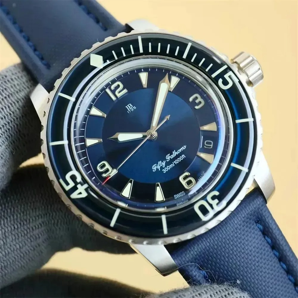 U1 Top-grade AAA ST9 Watch Blancp Fifty Fathoms 5007 Automatic Mechanical Movement Watches 45MM Sapphire Luxury Men Montre Relojes Super Clone Wristwatches
