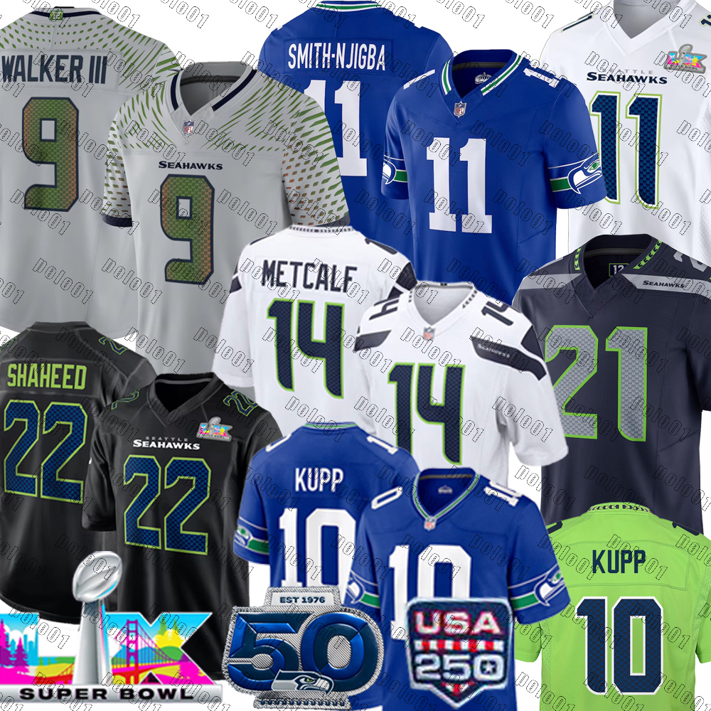Yoga SeahawksJersey Seahawkss Jersey Football Jersey 2026 season Super Bowl Champion Jersey Jaxon Smith-Njigba Devon Witherspoon Cooper Kupp Kenneth Walker III