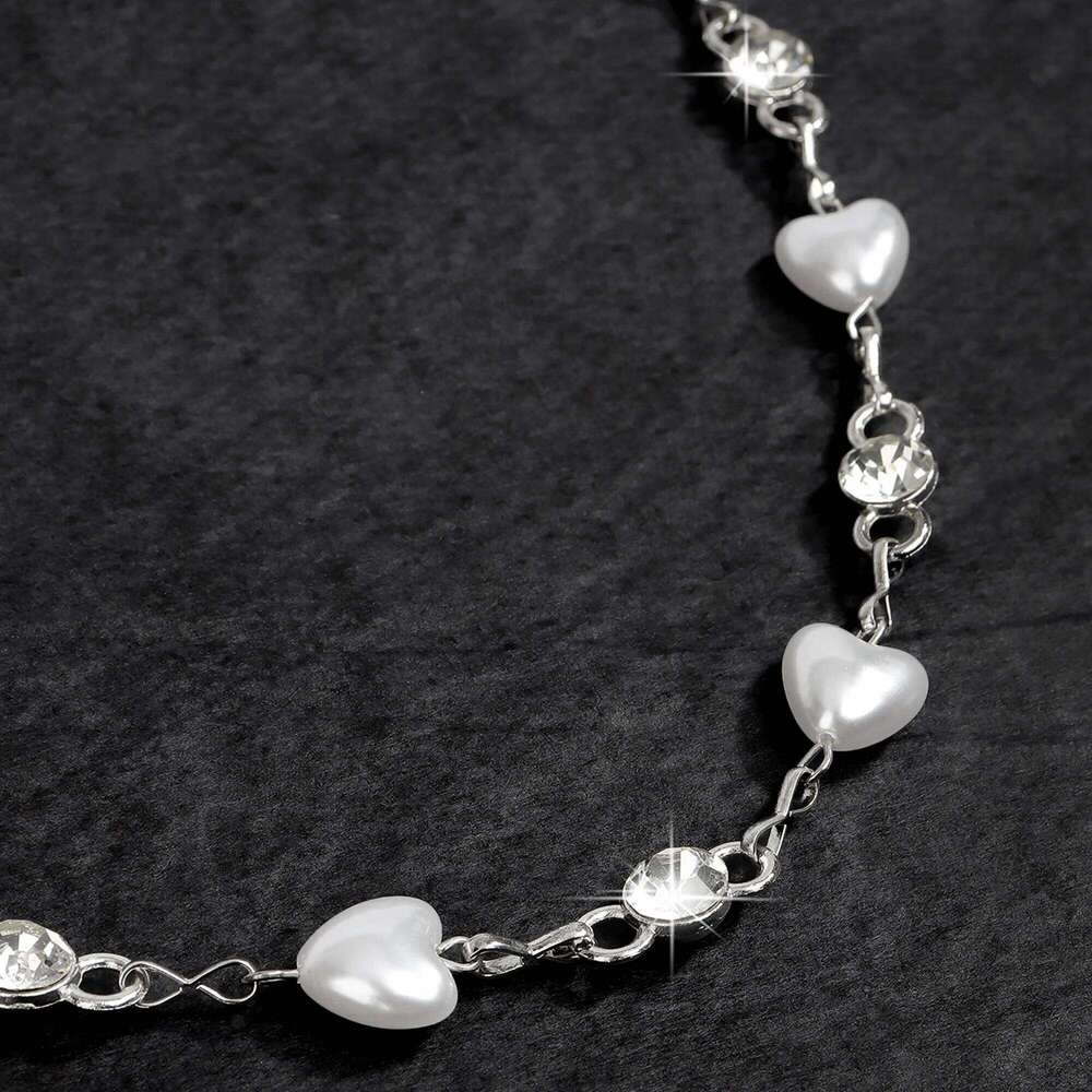 1pc Heart Shaped Rhinestone Metal Waist Chain Fashionable Unique Accessory for Dresses Versatile Dressy Belt X260209