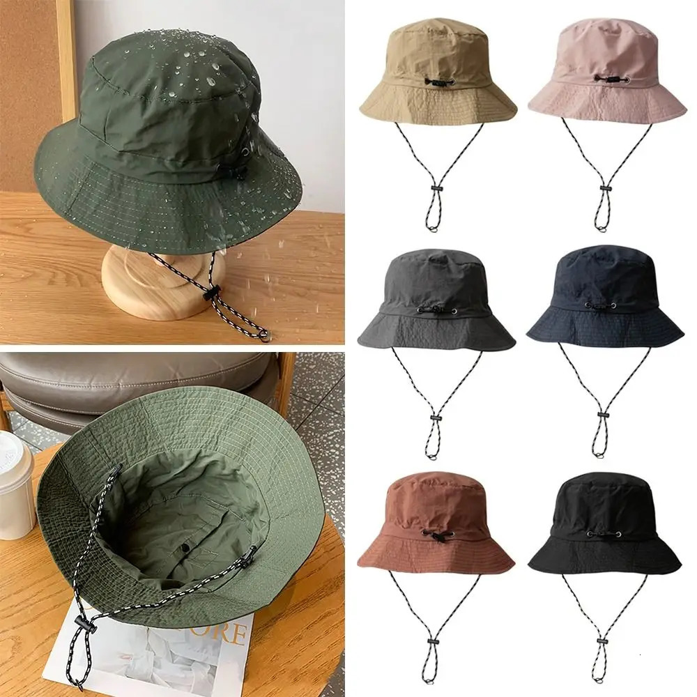 Summer Sun Protection Waterproof Bucket Hat Camping Hiking Cap With Storage Bag AntiUV Mountaineering Caps Panama 260206