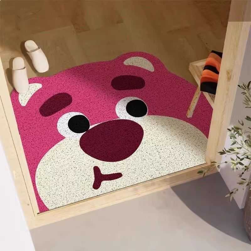 Cartoon entrance door mat dirt-scraping anti-slip mat for the entryway dirt-resistant and wear-resistant wire loop floor mat S260207