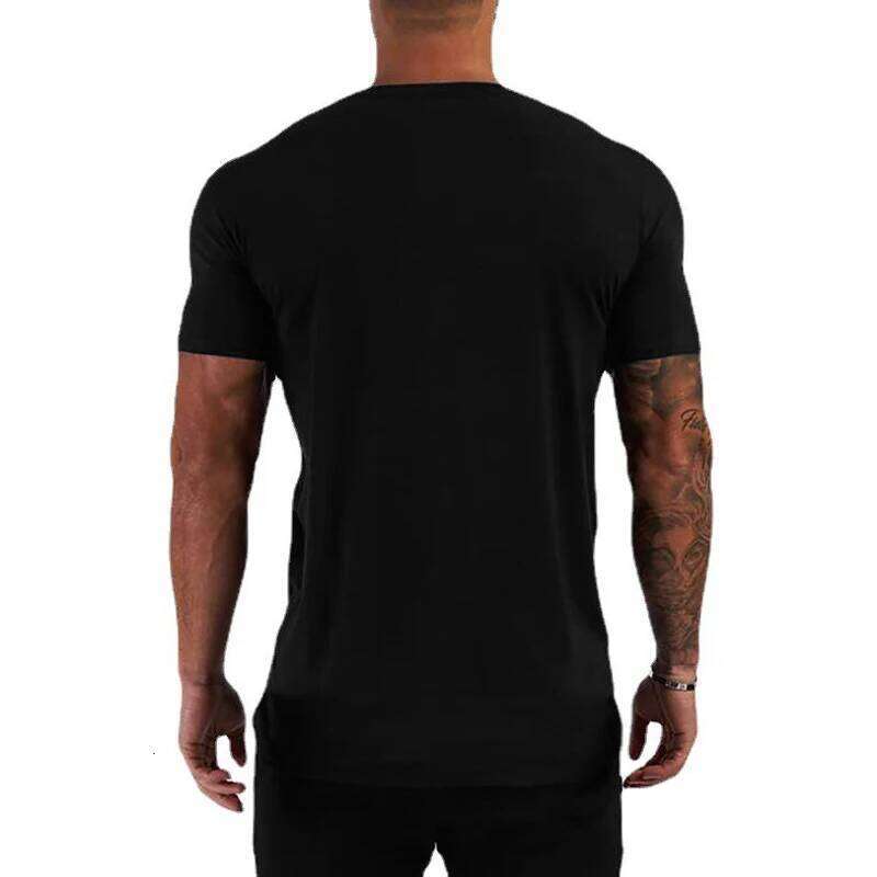 Red Spider Printed Basic Cotton Mens V-Neck Short Sleeve T-shirts Summer Casual Breathable Tops Tees Slim Fit Sports T Shirts X260209