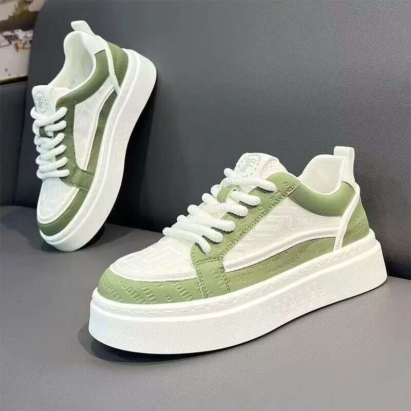 Men's Winter Breathable Trendy Versatile Casual Sneakers Youth Non-Slip Sports Thick Sole Height Increasing White Shoes