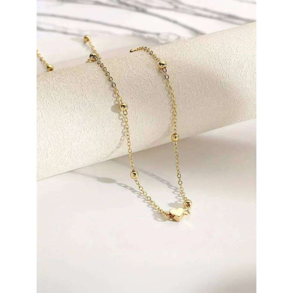 1Piece Girls Simple Heart Beaded Belly For Women Fashion Metal Beach Bikini Waist Chains Body Jewelry Accessories X260209
