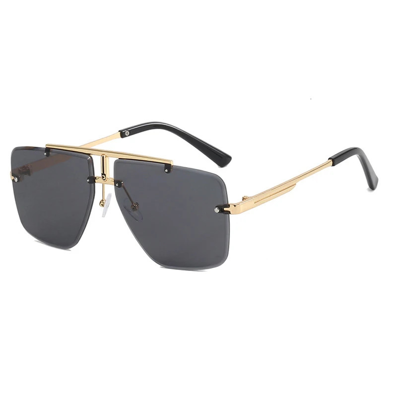 Rimless Sunglasses Rectangle Fashion Women Men Shades Large Square Sun Glasses for Female Male Summer Traveling 260207