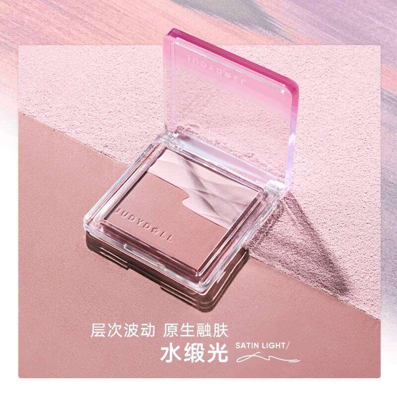Judydoll Shimmer Powder Two Color Brightening Face Matte Glitter Finish Makeup Korean Blush Palette 26L0209