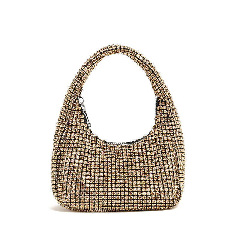 Evening Full Diamond Moon 2026 Summer New Fashion High-End Diamond-Encrusted Handheld Underarm Baguette Bag