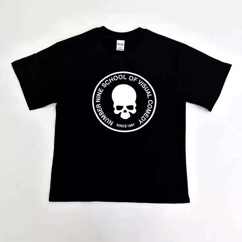 F Brother Number Nine 04S Skull Y2K Printed Short Sleeve T-shirt Men and Women Dark European Top T X260209