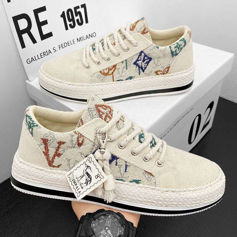 Canvas Winter Breathable Trendy Corduroy Flat Men's Casual Lightweight Thin Old Beijing Cloth Shoes