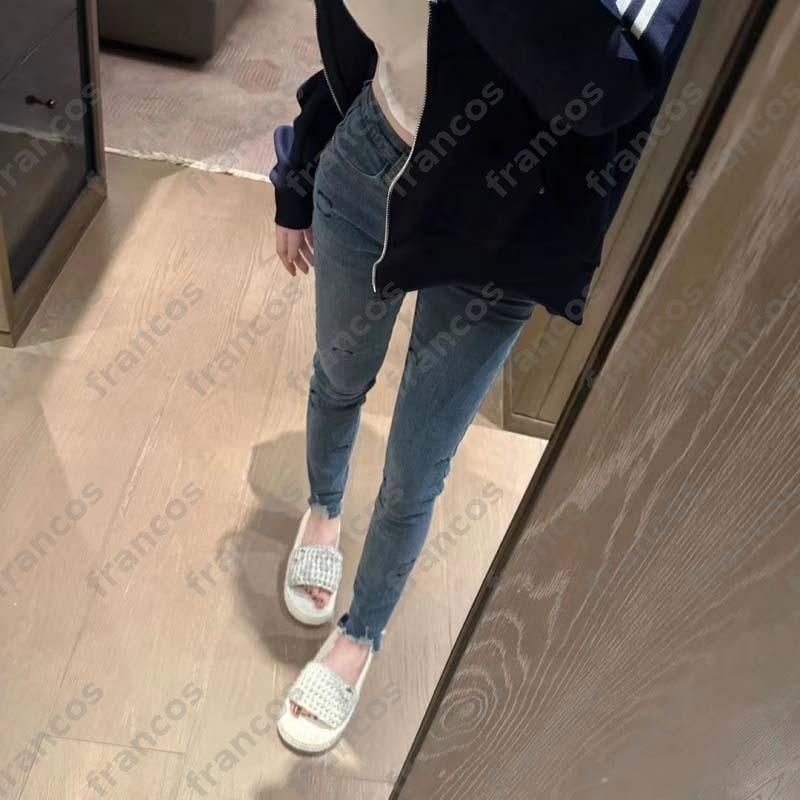 Jean Femme Designer Letters Jeans Women Skinny Jean Luxury Denim Pants Woman Long Trousers Wash Jeans Straight Leg Jean Denim Pant Y2K Flared Raw