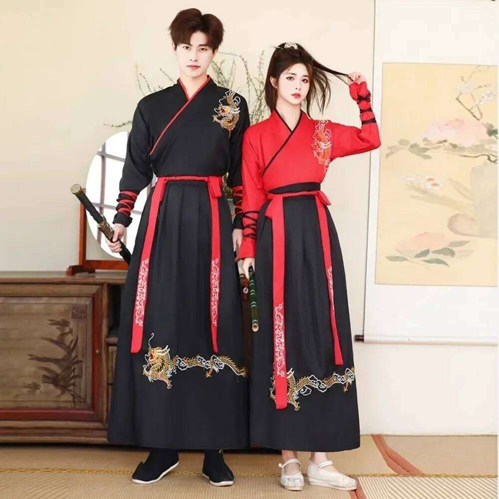 2 Piece Set Suit Traditional For Men Clothing Vintage Cosplay Chinese Hanfu Dress Embroidery Women Clothes Ethnic Style