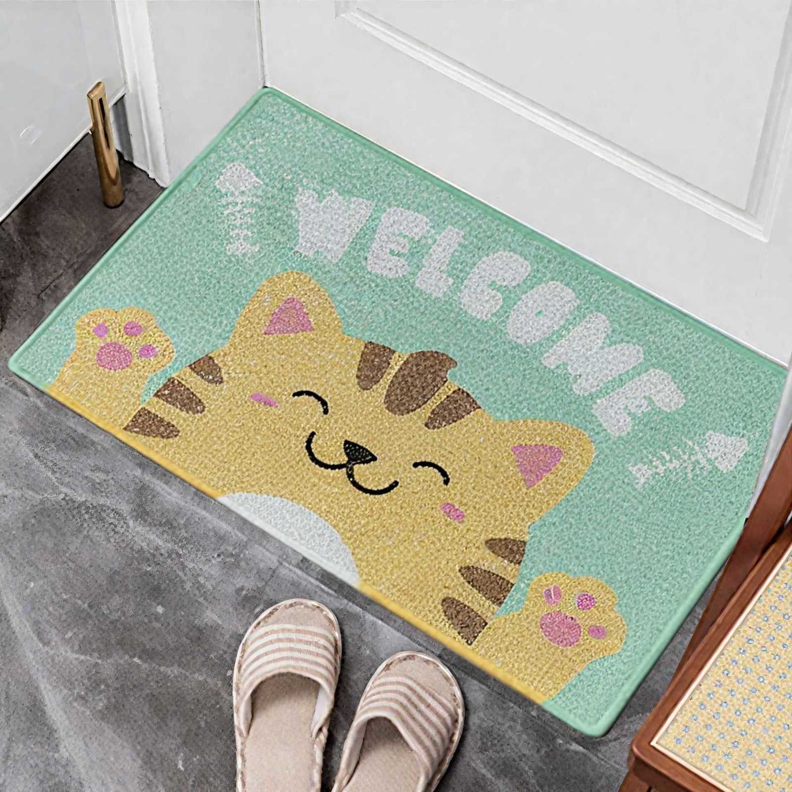 Cartoon cute non-slip strong water-absorbing entrance mat thickened entryway doormat outdoor bedroom quick-dry mat S260207