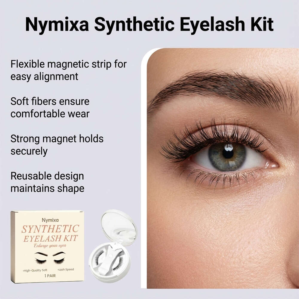 Nymixa Curly Set Soft Lightweight Fluffy Natural Easy to Wear Magnetic False Eyelashes