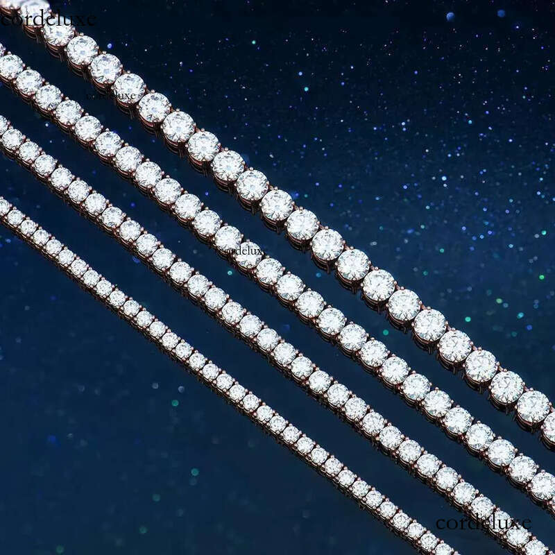 Jewelry Wholesale Men Women 2 3 4 5 6 mm Hip Hop Sier Ice Gra Vvs Dia Mossanite Moissanite Tennis Necklace Chain 8a