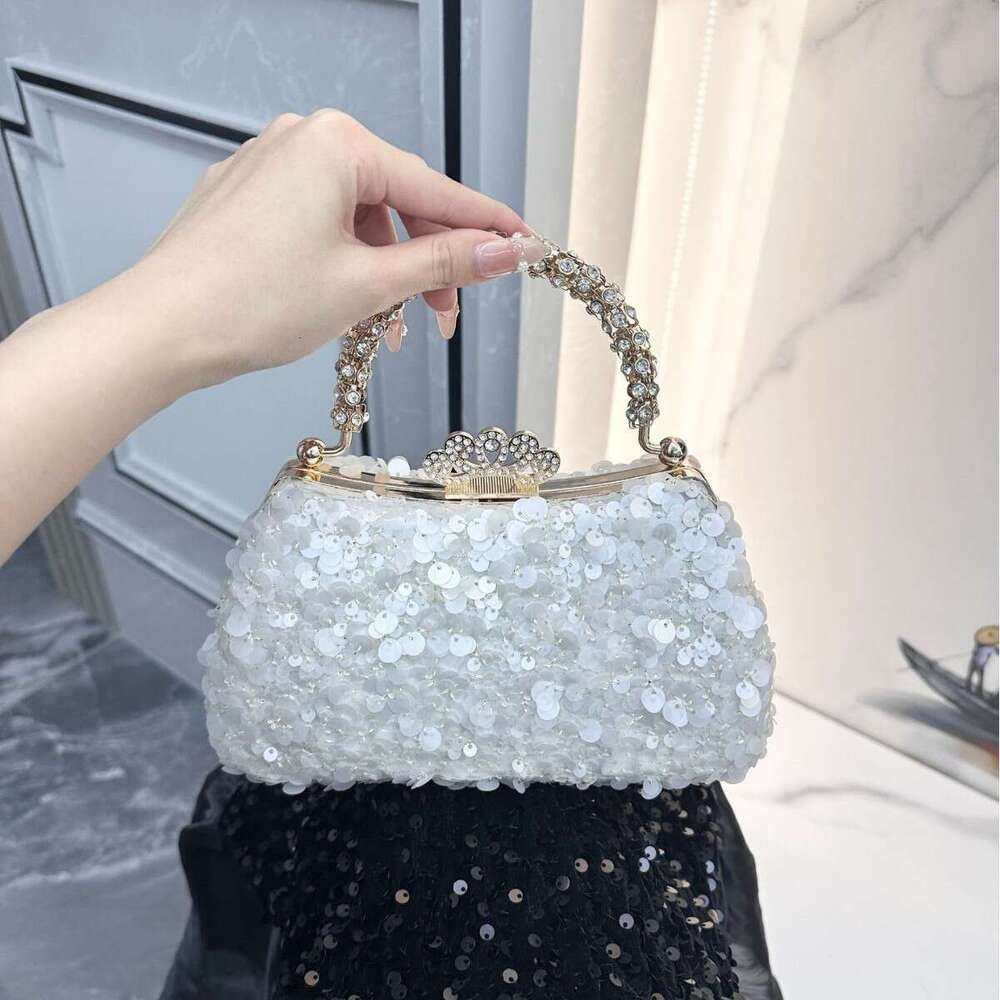 Hot Selling European And American Wedding High End Light Luxury Sequin Beaded Handbag Foreign Trade Dress Party Handmade Evening Bag