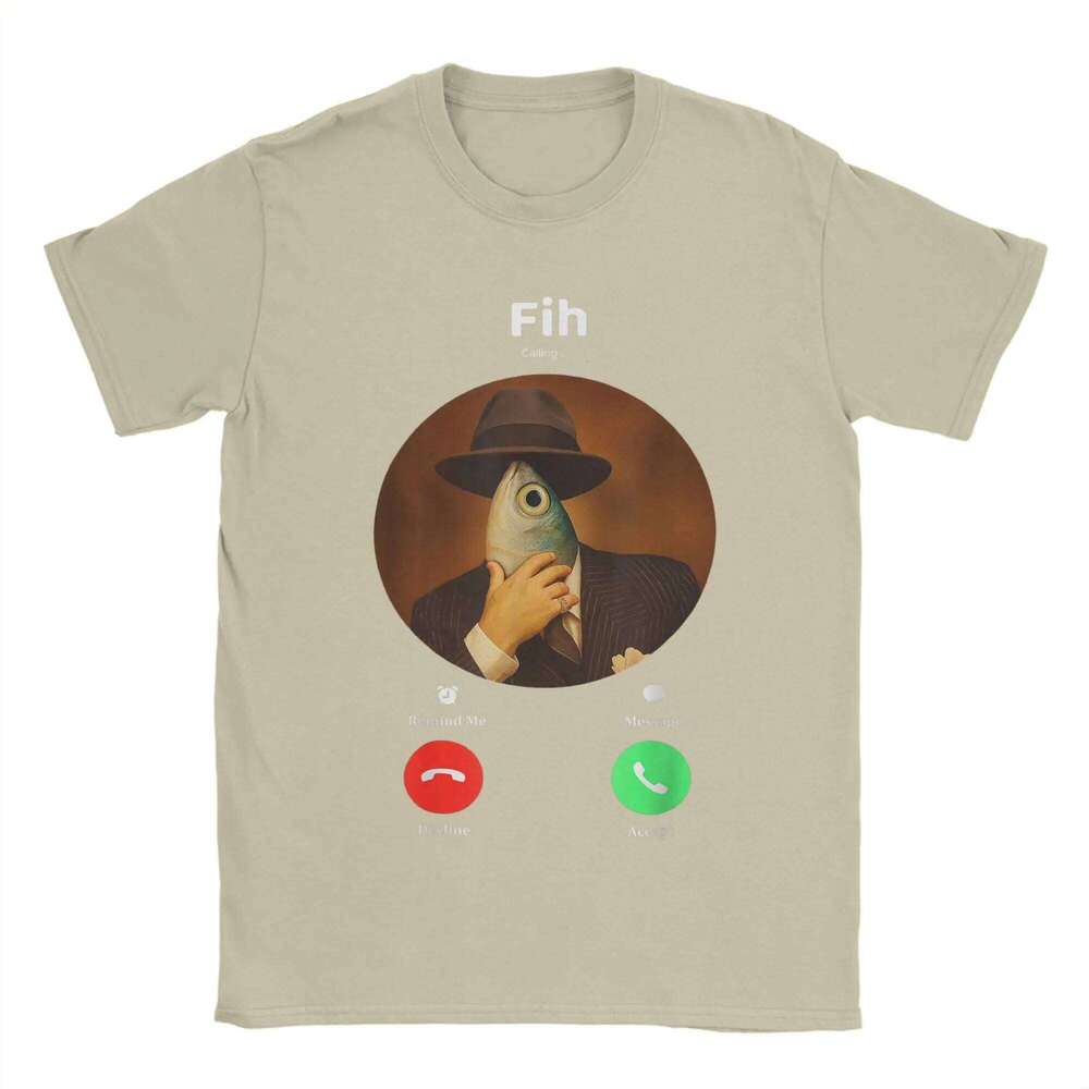 Fih Calling Meme T Summer Funny Fish Incoming Call Humor T-Shirts Tee Shirt for Short-Sleeved Casual Tops Women Clothing X260209