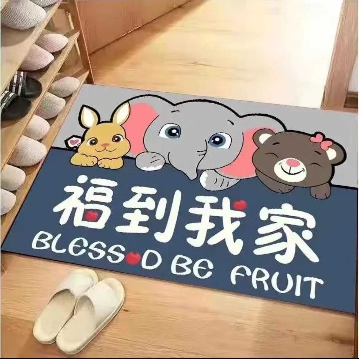 Cute and Adorable Entryway Decorative Floor Mat for Home Dirt-resistant and Easy to Clean Diatomite Mat for Kitchen and Balcony S260207