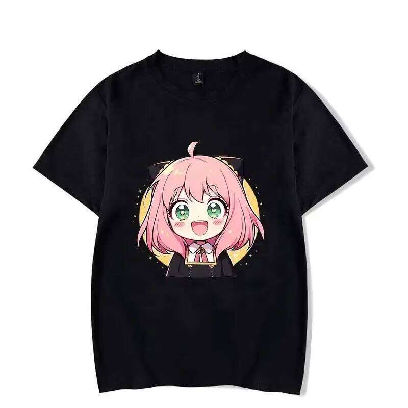 MINISO Spy X Family Japanese Anime Anya Forger Graphic Print T Shirt Streetwear Men Women Fashion Short Sleeve Plus Size Unisex X260209