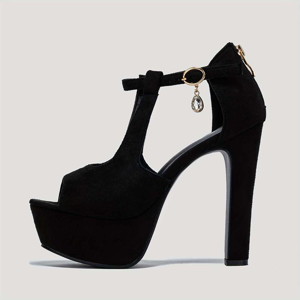 Women S Peep Toe Block Heel Sandals Sexy Cutout Buckle Strap Pumps Fashion Platform Heels MOJIDASHU