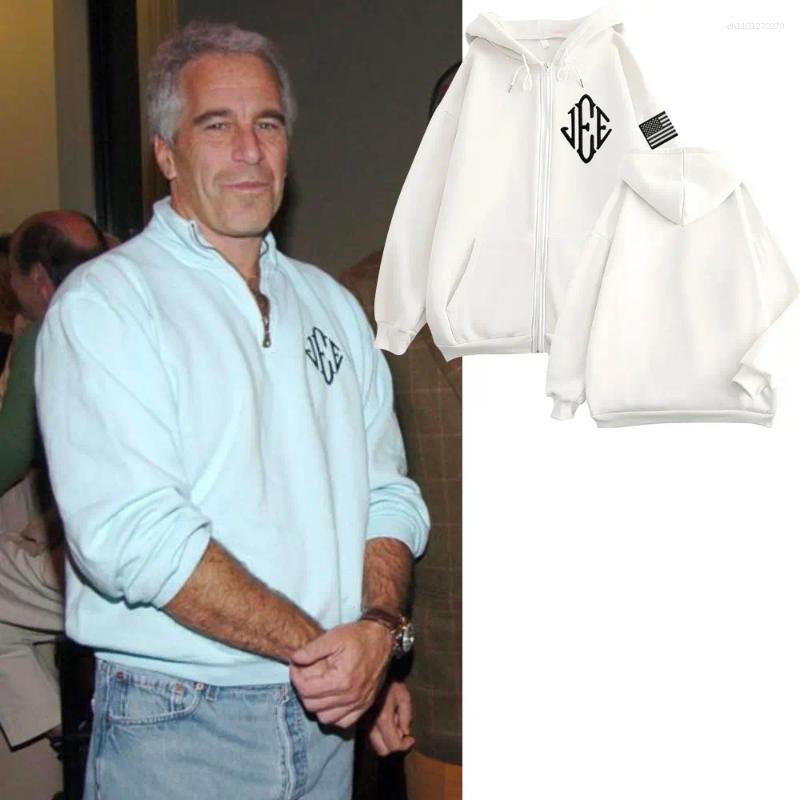 Men's Hoodies Jeffrey Epstein Print Zipper Men Women Fashion Zip Up Hooded Sweatshirts Long Sleeve Pullovers Jackets