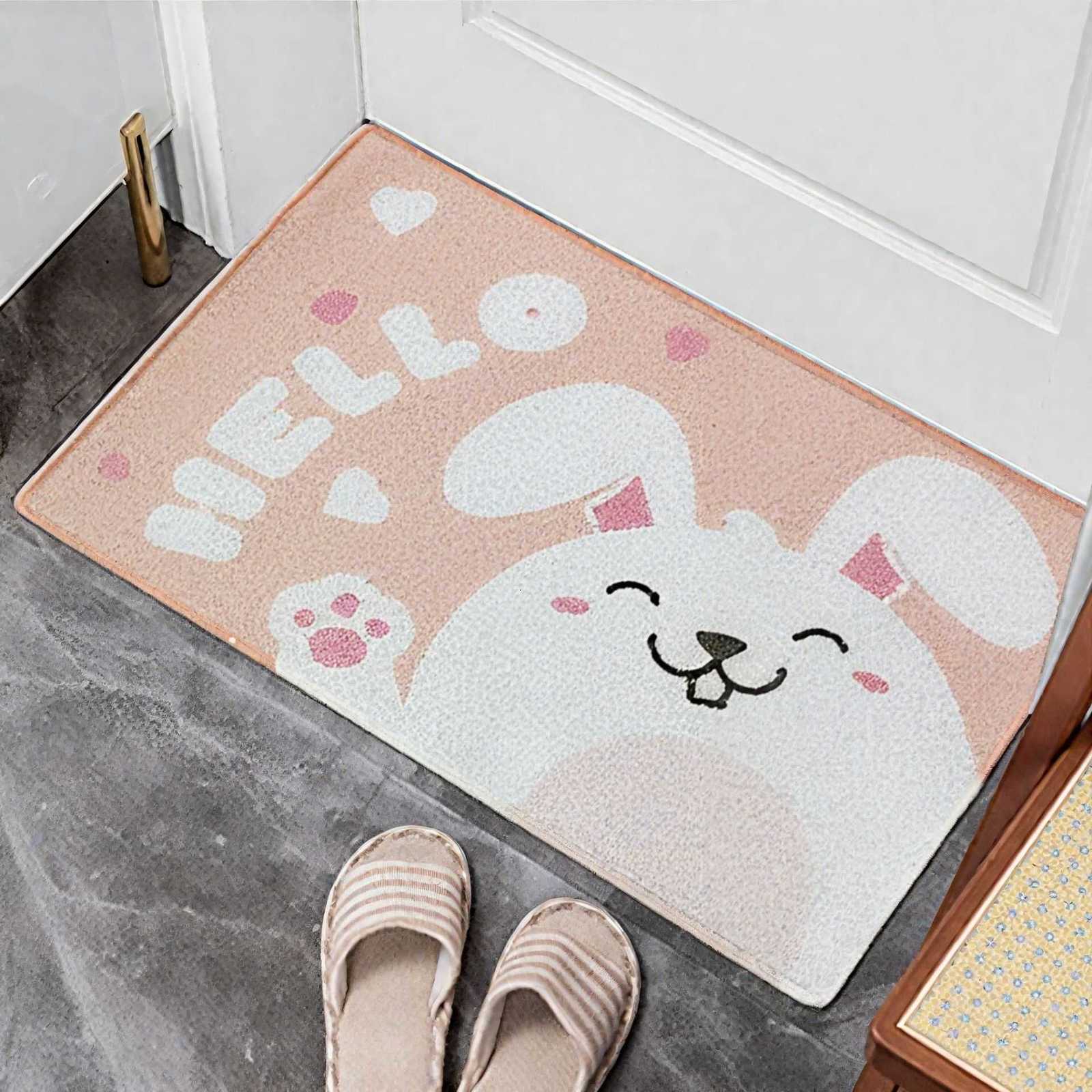 Cartoon cute non-slip strong water-absorbing entrance mat thickened entryway doormat outdoor bedroom quick-dry mat S260207